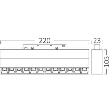 48V Magnetische Lineaire LED Bar - Brinton Magni - 12W, Ophalen of Verzenden, Nieuw, Overige fittingen, Plafondspot of Wandspot