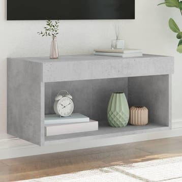 vidaXL Tv-meubel met LED-verlichting 60x30x30 cm betongrijs, Minder dan 50 cm, Verzenden, Nieuw, Minder dan 100 cm
