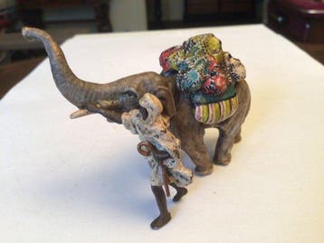 sculptuur, Le porteur - 6 cm - Koud geverfd brons