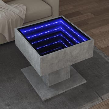 vidaXL Salontafel met LED 50x50x45 cm bewerkt hout, Huis en Inrichting, Tafels | Salontafels, Verzenden, Nieuw, Overige houtsoorten