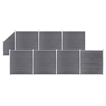 vidaXL Schuttingset 7 vierkant en 1 schuin 1311x186 cm HKC, Verzenden, Nieuw, Kunststof, 1 tot 2 meter