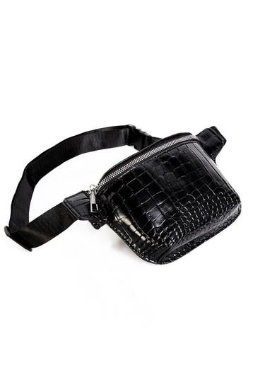 KIMU® Heuptasje Slangenleer Zwart Fanny Pack Leer Heuptas Le, Ophalen of Verzenden, Nieuw, Zwart, Overige typen