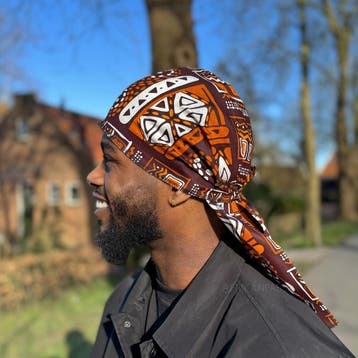 Durag / Du-rag / Do-rag / Bandana - Unisex - Bruine patronen, Ophalen of Verzenden, Nieuw