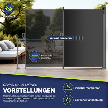 Windscherm uittrekbaar - Oprolbaar - Uitschuifbaar - Camping, Verzenden, Zo goed als nieuw