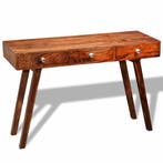 vidaXL Wandtafel met 3 lades 76 cm massief acaciahout, Verzenden, Nieuw, 60 cm of meer