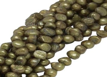 Streng met zoetwater parels groen c.a. 35cm lang (Kralen), Ophalen of Verzenden, Nieuw, Kraal