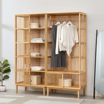 [en.casa] Halmeubelset Vemb en Trundholm bamboe, Verzenden, Nieuw