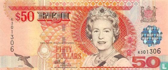 Fiji 50 Dollars  - 2002, Postzegels en Munten, Bankbiljetten | Oceanië, Los biljet, Verzenden