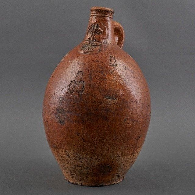 Aardewerk Kruik - 42.5 cm - Grote Baardmankruik,, Antiek en Kunst, Antiek | Overige Antiek