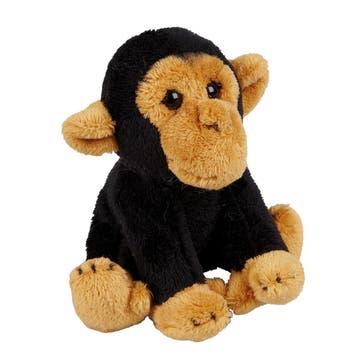 Ravensden chimpansee knuffel - pluche - zwart - 15 cm, Verzenden, Nieuw