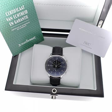 IWC Portuguese Chronograph IW371447; Automatisch Heren Ho..., Sieraden, Tassen en Uiterlijk, Ophalen of Verzenden, Zo goed als nieuw