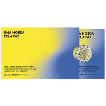 Portugal 2 Euro Vrede 2023 Proof, Postzegels en Munten, Munten | Europa | Euromunten, Verzenden