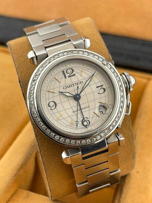 Cartier - Pasha C GMT Diamond - Unisex - 2010-2020, Sieraden, Tassen en Uiterlijk, Horloges | Heren