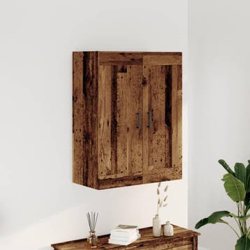vidaXL Dressoir 69,5x34x90 cm bewerkt hout oud houtkleurig, Verzenden, Nieuw, Overige houtsoorten, Minder dan 50 cm
