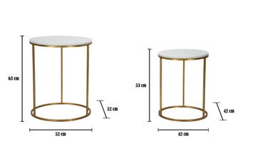 TAFEL EENVOUDIG MARMER PAAR Ø 52X63-42X53 - 1423300000, Ophalen of Verzenden, Nieuw