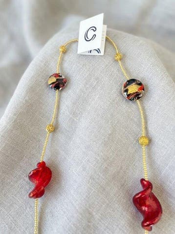 24 karaat - Geel goud, Murano - Statement ketting