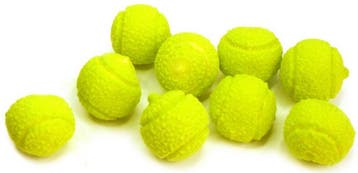 Traktatie met 3 kauwgom tennis balletjes en gelukspoppetje, Sport en Fitness, Tennis, Verzenden, Nieuw, Overige typen