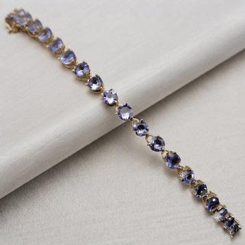 Zonder minimumprijs - Armband Zilver - 4.10ct. tw. Tanzaniet, Nieuw