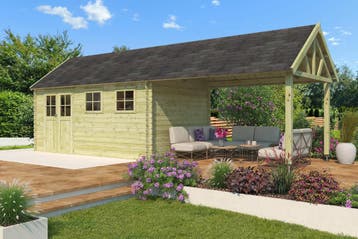 Woodlands Blokhut Gloucester XL Groen Geïmpregneerd 880 x, Nieuw