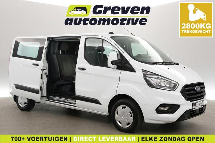 Ford Transit Custom 2.0 TDCI L2H1  DC  6 Zits  2800kg, Auto's, Bestelauto's, Te koop, Handgeschakeld, Diesel, Wit, Ford, Verzenden