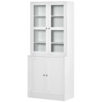 TRUUSK Boekenkast 178,5 cm - Hoge Vitrinekast - Glazen Deur, Verzenden, Nieuw