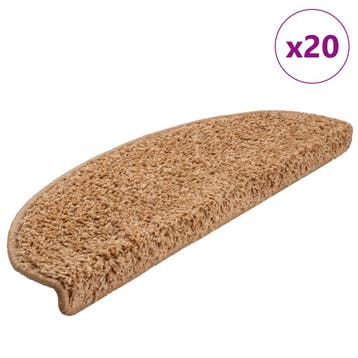 vidaXL Trapmatten 20 st 65x21x4 cm beige halfrond groot, Verzenden, Nieuw