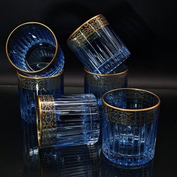 Artemisia - Drinkset (6) - Kristal, gouden zecchino - Whisky