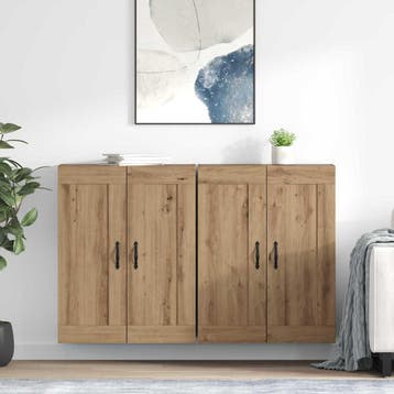 vidaXL Wandkast 2 pcs Artisan Eiken 69,5 x 34 x 90 cm, Minder dan 50 cm, Verzenden, Nieuw, Minder dan 100 cm