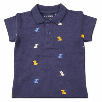 Blue Seven baby jongens polo donker blauw hond - 80 (9-12, Ophalen of Verzenden, Nieuw