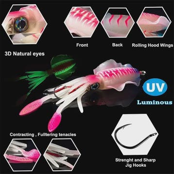 Zachte Inktvis Kunstaas 60g Luminous UV - Diepzee Vissen Tro, Dieren en Toebehoren, Verzenden, Nieuw