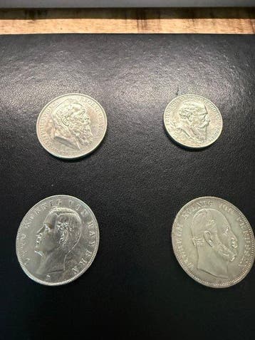 Duitsland. Lot of 4 coins: 2 & 3 Mark 1902/1911 &