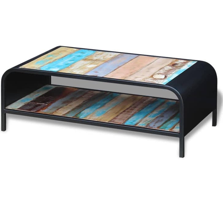 vidaXL Salontafel massief gerecycled hout, Huis en Inrichting, Tafels | Salontafels, Nieuw, 100 tot 150 cm, Overige houtsoorten