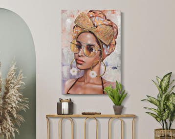 HANDGEMAAKTE MUURSCHILDERINGJENNIFER -B- CM 70X3X100 -, Ophalen of Verzenden, Nieuw