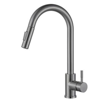 Keukenkraan gun metal | Uittrekbare sproeikop | Nieuw, Minder dan 50 cm, Overige kleuren, Verzenden, Nieuw