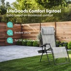 2dekans | LifeGoods Opvouwbare Tuinstoel - Ligstoel Tuin -, Ophalen of Verzenden, Zo goed als nieuw