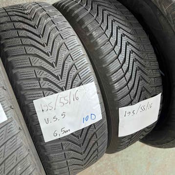 2 x Vredestein Snowtrac 5 195-55-16 Winterbanden 6,5mm, Gebruikt, 16 inch, Band(en), Personenwagen