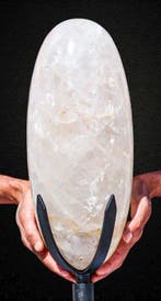 Grote natuurlijke witte kwarts kristal Shiva Lingam - 14,4