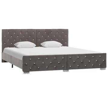 vidaXL Bedframe fluweel grijs 180x200 cm, Huis en Inrichting, Eenpersoons, Verzenden, Nieuw, 80 cm