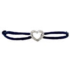 Satijnen armband met vintage witgouden schakel met diamant, Ophalen of Verzenden, Nieuw