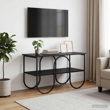 vidaXL TV-standaard 80 x 40 x 50 cm Zwart eiken Bewerkt hout, Minder dan 50 cm, Verzenden, Nieuw, Minder dan 100 cm