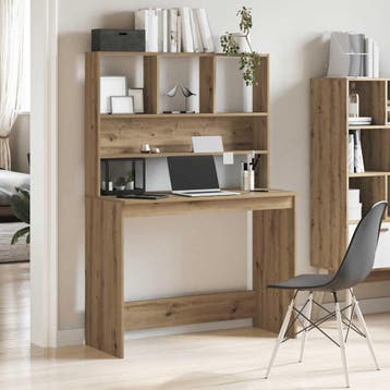 vidaXL Bureau met schappen 102x45x148 cm bewerkt hout, Verzenden, Nieuw