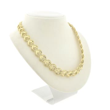 Gouden fantasieschakel collier (Ketting), Ophalen of Verzenden, Gebruikt, Goud, Goud