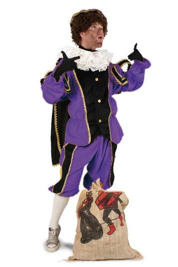 KIMU® Luxe Piet Kostuum Paars XL-XXL + Gratis Pietenschmink, Kerstmis of Sinterklaas, Ophalen of Verzenden, Kleding, Maat 56/58 (XL)