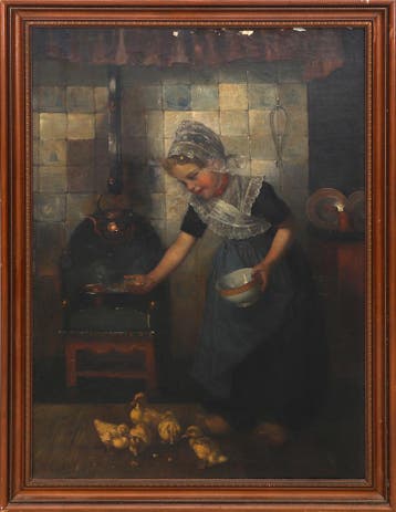 Edmond Louyot (1860-1920), Meisje in klederdracht
