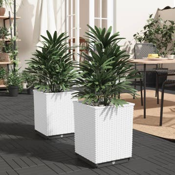 vidaXL Plantenbakken 2 st 30x30x37 cm polypropeen wit, Kunststof, Verzenden, Minder dan 60 cm, Nieuw