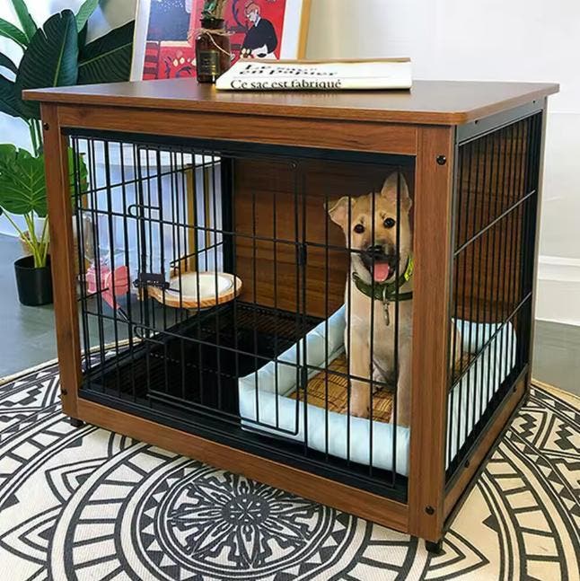 Houten Hondenkooi – Bijzettafel met Deuren en Lade, Dieren en Toebehoren, Hondenhokken, Nieuw, Verzenden