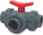 Drieweg kogelkraan 50mm (Pvc kogelkraan, Pvc materiaal), Verzenden, Nieuw, Overige typen