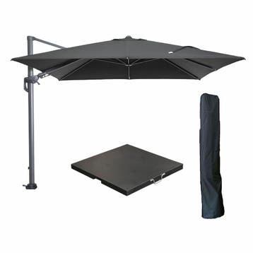 Garden Impressions Hawaii zweefparasol 300x300 cm carbon, Verzenden, Nieuw