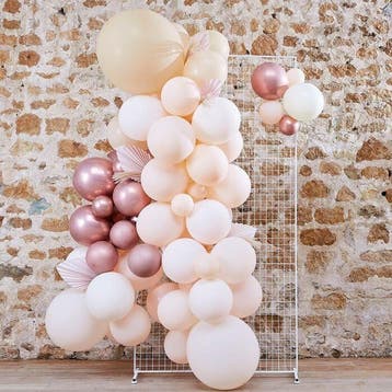 Ballonnen Backdrop Set Rozegoud/Wit/Roze (70st), Ophalen of Verzenden, Nieuw
