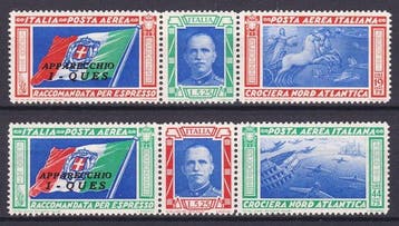Koninkrijk Italië 1933 - Noord-Atlantische cruise Trittico., Gestempeld